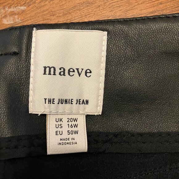 Maeve Black Leather Pants NWT FLAW - Picture 10 of 11